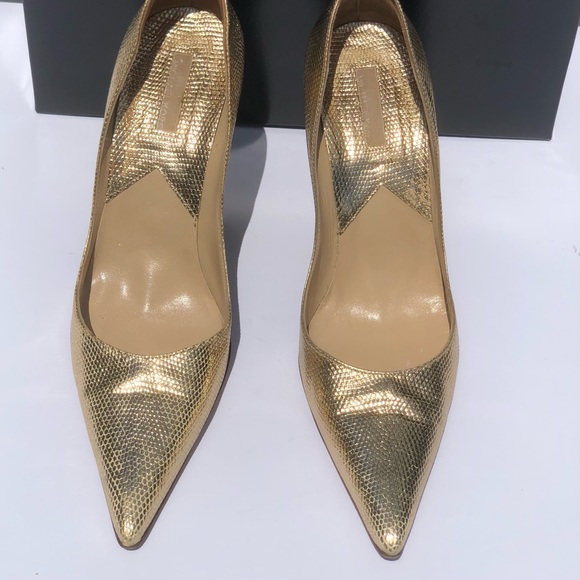 Michael Kors gold metallic high heel pump with texture Sz 8.5 eu 38.5 - Picture 4 of 9